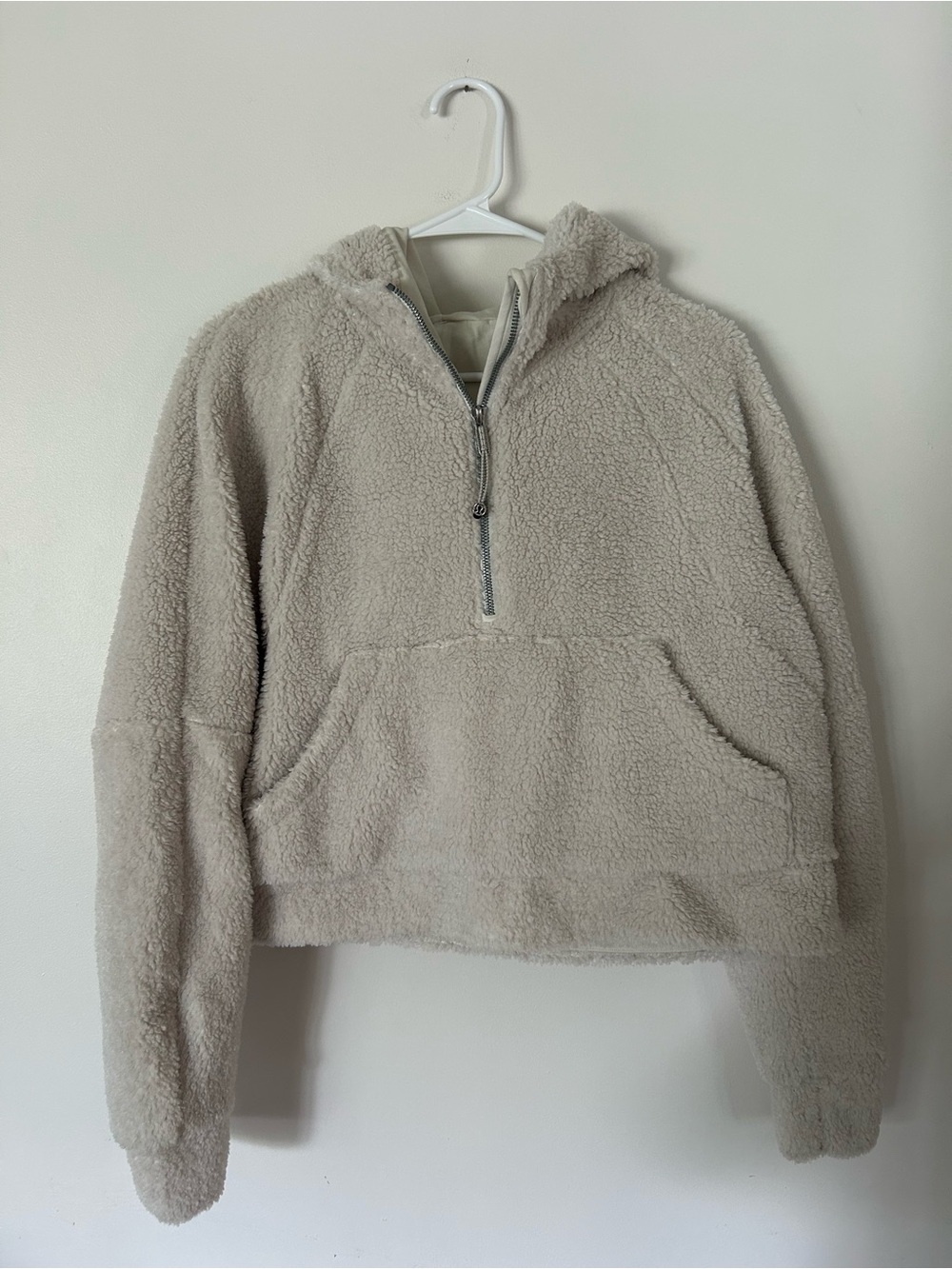 Lululemon Textured Fleece 1/2 Zip White Opal M/L